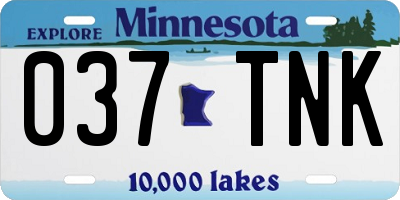 MN license plate 037TNK