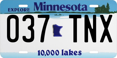 MN license plate 037TNX