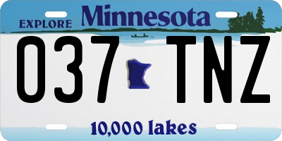 MN license plate 037TNZ