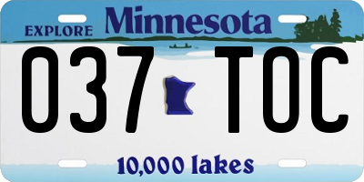 MN license plate 037TOC