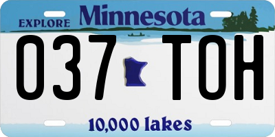 MN license plate 037TOH