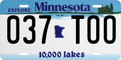 MN license plate 037TOO