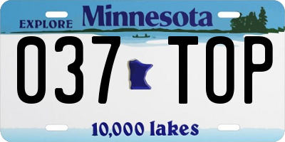 MN license plate 037TOP