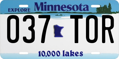 MN license plate 037TOR