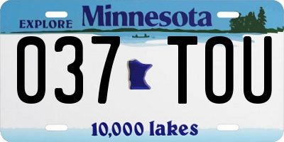 MN license plate 037TOU
