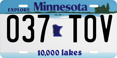 MN license plate 037TOV