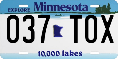 MN license plate 037TOX