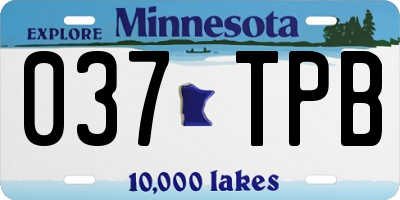 MN license plate 037TPB