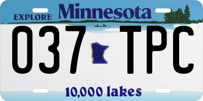MN license plate 037TPC