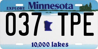 MN license plate 037TPE