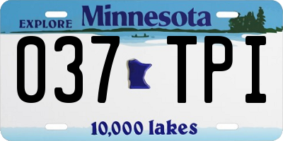 MN license plate 037TPI