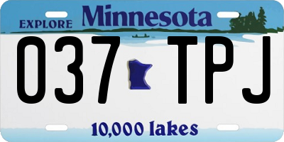 MN license plate 037TPJ