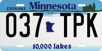 MN license plate 037TPK