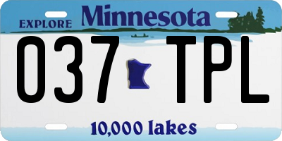 MN license plate 037TPL