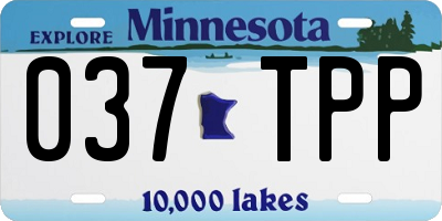 MN license plate 037TPP