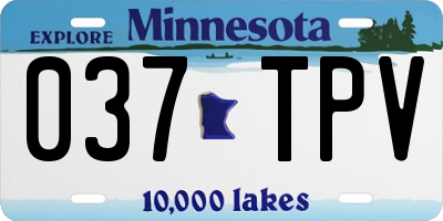 MN license plate 037TPV