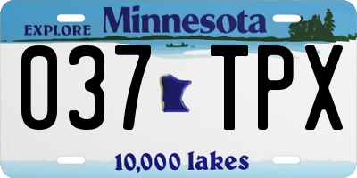 MN license plate 037TPX