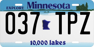 MN license plate 037TPZ