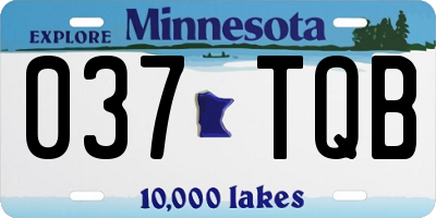 MN license plate 037TQB
