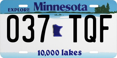 MN license plate 037TQF