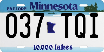 MN license plate 037TQI
