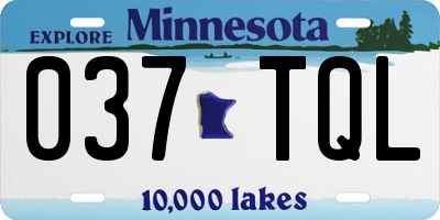 MN license plate 037TQL