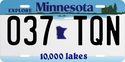 MN license plate 037TQN