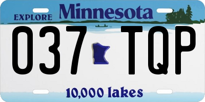 MN license plate 037TQP