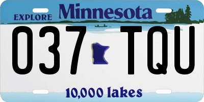 MN license plate 037TQU