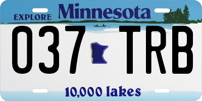 MN license plate 037TRB