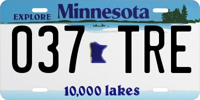 MN license plate 037TRE