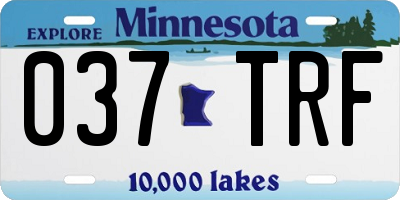 MN license plate 037TRF