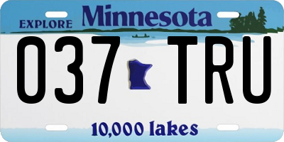 MN license plate 037TRU