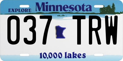 MN license plate 037TRW