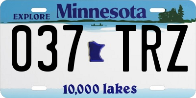 MN license plate 037TRZ