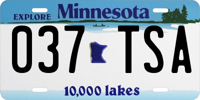 MN license plate 037TSA