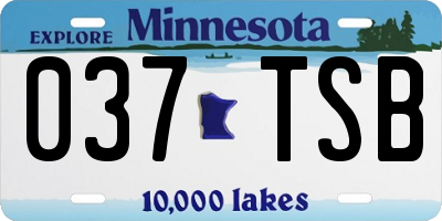 MN license plate 037TSB