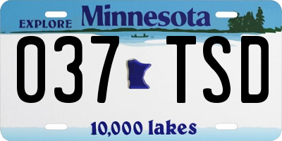 MN license plate 037TSD