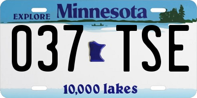 MN license plate 037TSE