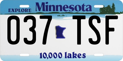 MN license plate 037TSF