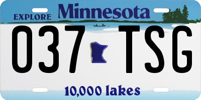MN license plate 037TSG