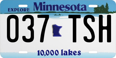 MN license plate 037TSH