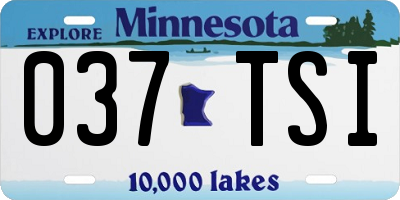 MN license plate 037TSI