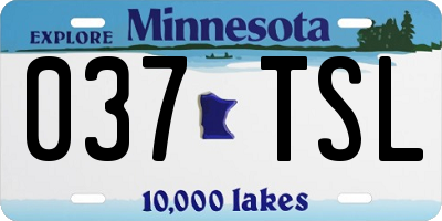 MN license plate 037TSL