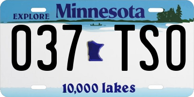 MN license plate 037TSO