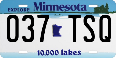 MN license plate 037TSQ