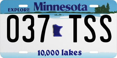 MN license plate 037TSS