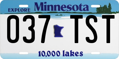 MN license plate 037TST