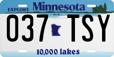 MN license plate 037TSY