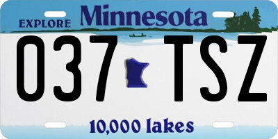 MN license plate 037TSZ
